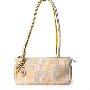 FENDI ZUCCHINO CANVAS BORSA POUCH FOREVER BAG